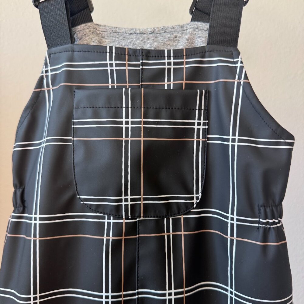 Miles The Label Rain Overalls 2Y • Black & White Plaid • Kids waterproof Outdoor - Picture 12 of 16